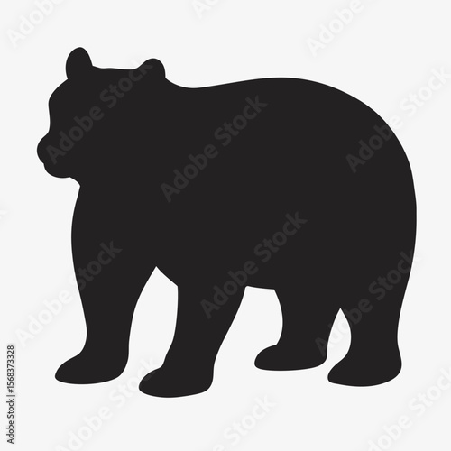 silhouette bear on the white background 