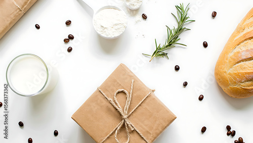 Wallpaper Mural Fresh bread with butter and herbs on a plate for a healthy breakfast or snack Torontodigital.ca