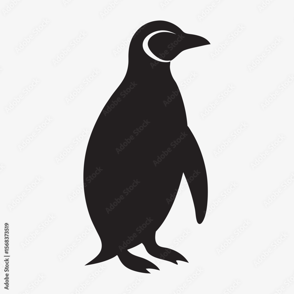 Obraz premium silhouette penguin on the white background 