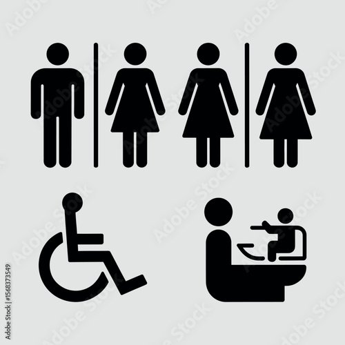 Transparent Washroom Availability Signs Design