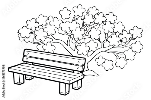 vector illustration of a bench