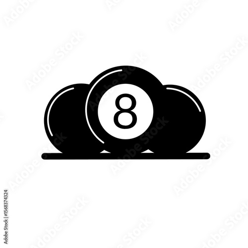 BLACK BILLIARD BALL VECTOR LOGO DESIGN