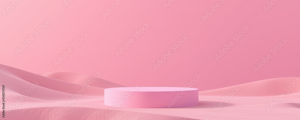 custom made wallpaper toronto digitalElegant Pink Circular Platform on Soft Abstract Sand Background