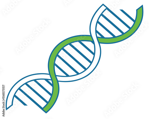 Simple illustration of a DNA helix molecule depicting genetics and scientific research. cell, spiral, molecule.