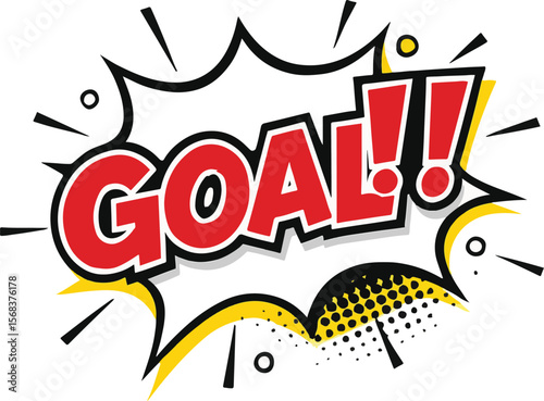 Goal!!" Comic Book Explosion Speech Bubble Vector