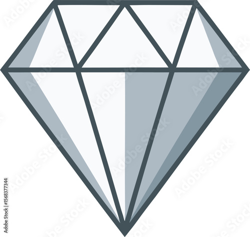 Simple Geometric Diamond Icon:  Clean, Modern, and Elegant Design for Luxury Branding. isolated on a white background