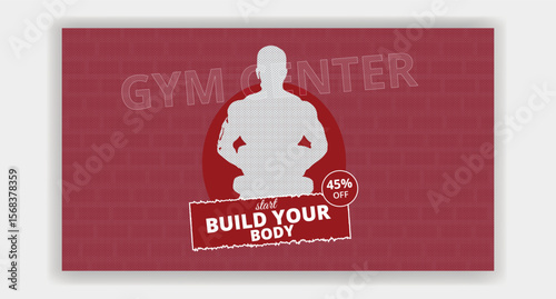 Fitness build your body thumbnail design template