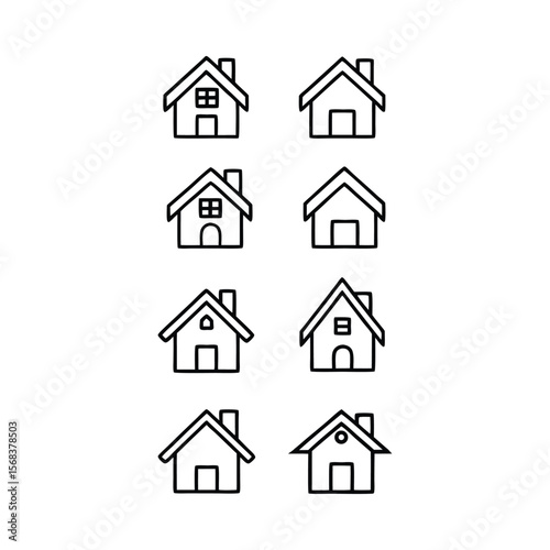 Minimalist house line art collection home building