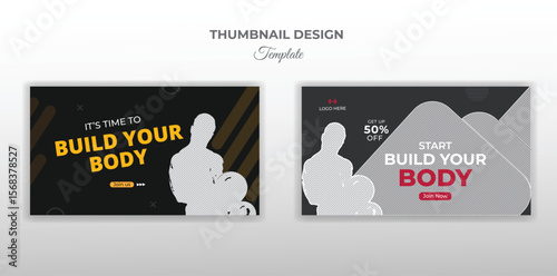 Gym fitness promotion ads thumbnail banner design