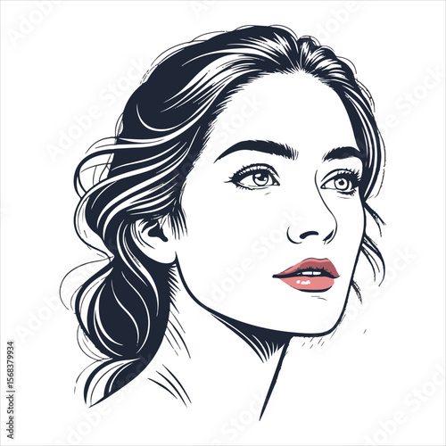 Beauty girl face silhouette.	