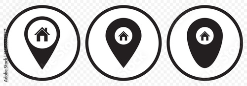 Location map pin icons set. Modern map marker collection. Pinpoint. Location pin icon. Map pin place marker. Map marker pointer icon. GPS location symbol. transparent background. EPS 10.