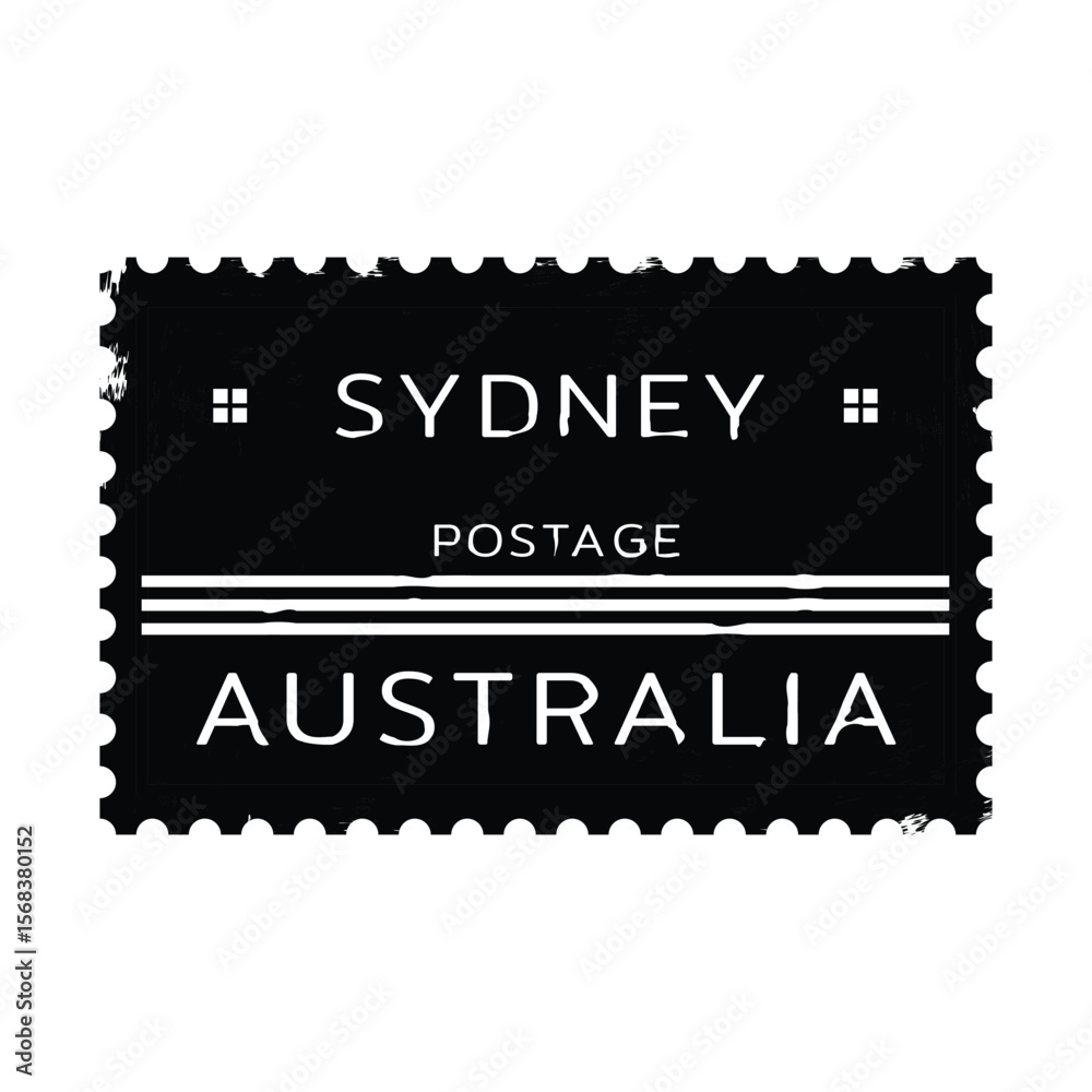 Obraz premium Monochrome retro postage stamp design