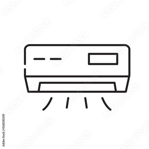 Air Conditioner icon, Fresh air Outline icon Transparent background