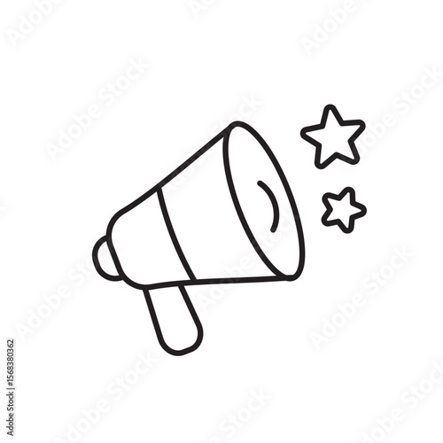 Megaphone icon, Advertising Symbol Outline icon Transparent background
