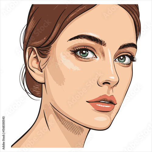Beauty girl face silhouette.	