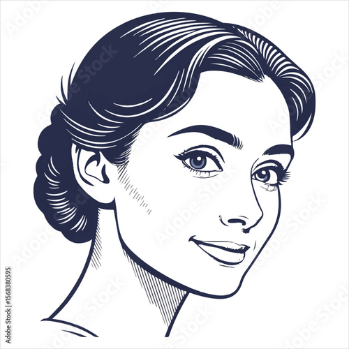 Beauty girl face silhouette.	