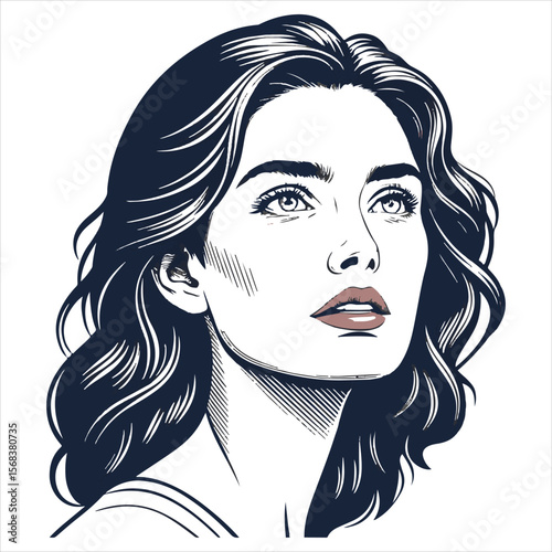Beauty girl face silhouette.	