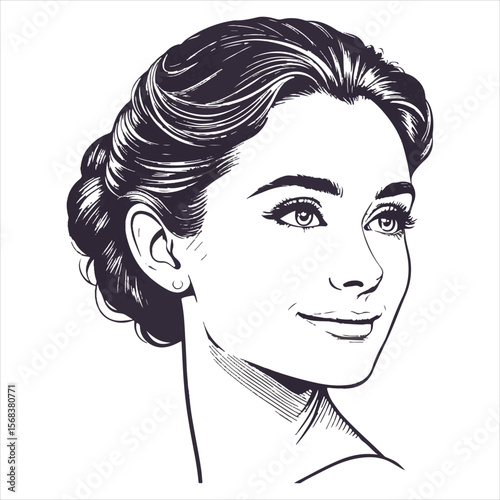 Beauty girl face silhouette.	