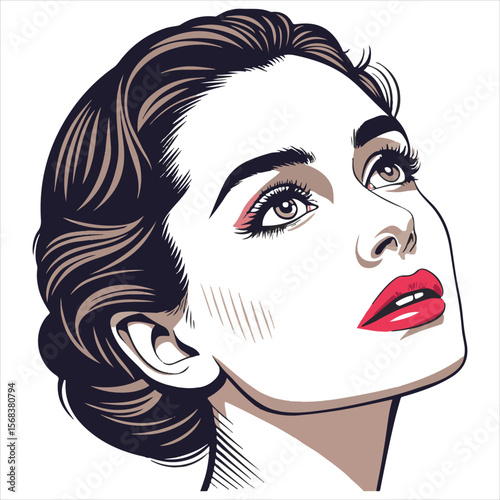 Beauty girl face silhouette.	