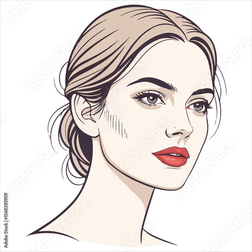Beauty girl face silhouette.	