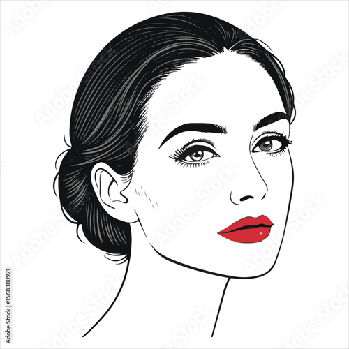 Beauty girl face silhouette.	