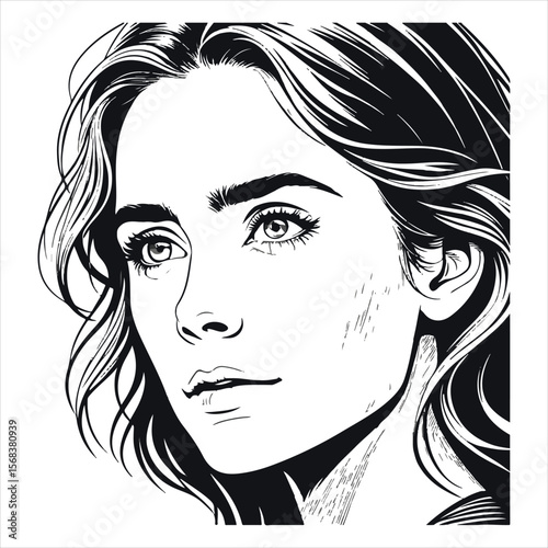 Beauty girl face silhouette.	