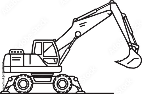 Excavator digging construction machine heavy equipment