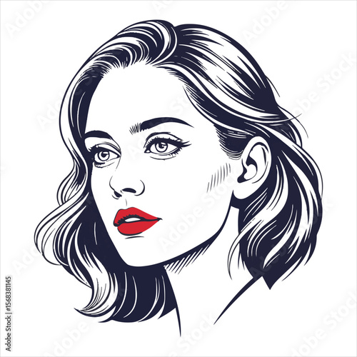 Beauty girl face silhouette.	