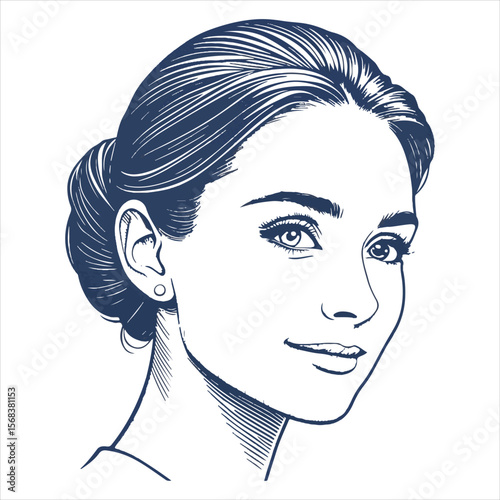 Beauty girl face silhouette.	