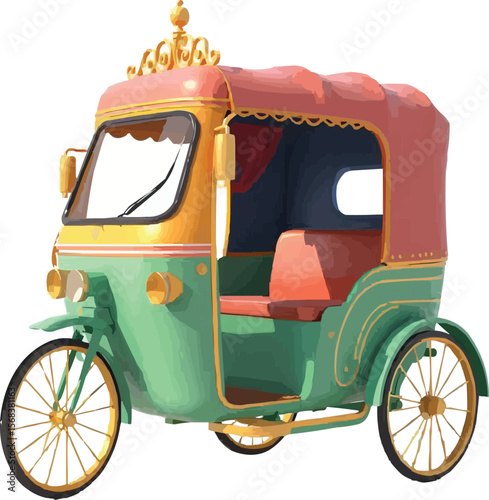 cartoon rickshaw