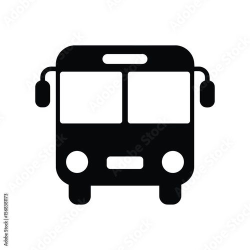 Simple route transport public transportation autobus vehicle icon graphic illustration