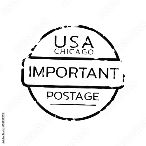 Monochrome retro postage stamp design