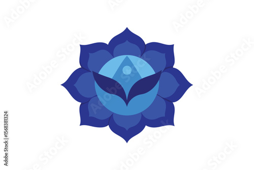 Throat Chakra Blue Flower Blooming Art