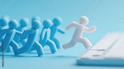 Internet, business, Technology and network concept. Coach motivate to career growth. Personal development, personal and career growth. Potential concepts