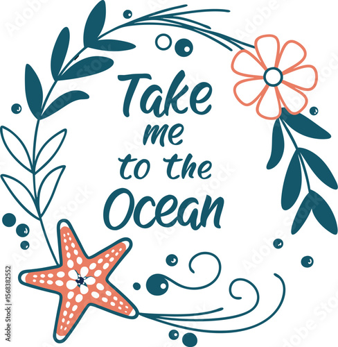 Summer beach vacation with starfish and seashell patterns