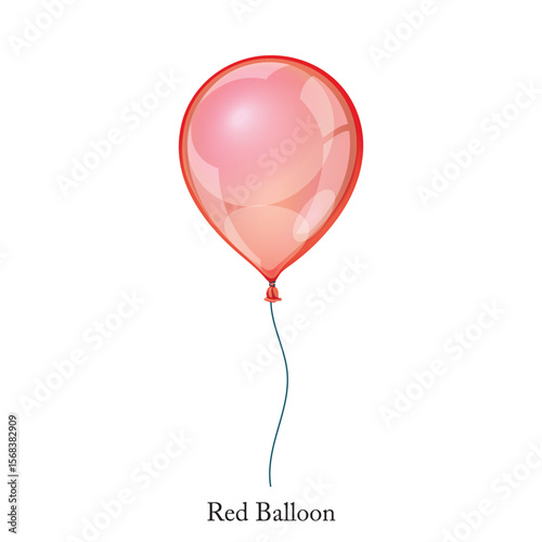 Celebratory balloon on isolated white background