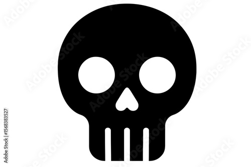 Minimal Black Skull Icon for Game Over or Danger