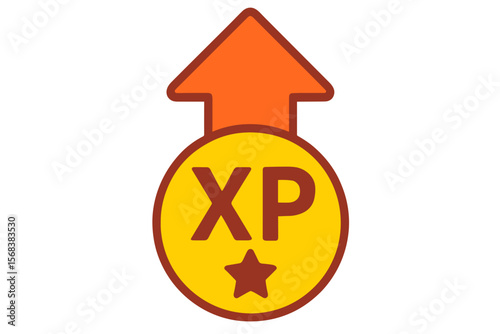 XP Level-Up Icon with Upward Arrow