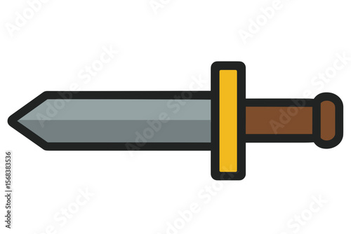 Pixel Style Sword Icon for Fantasy and RPG Games