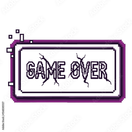 Retro Pixel Art Game Over Screen