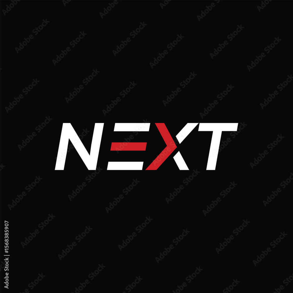 next word mark, next logo design, typography next graphic vector icon