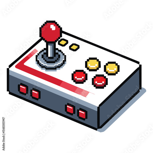 Retro Pixel Art Joystick: Classic Gaming Controller Illustration