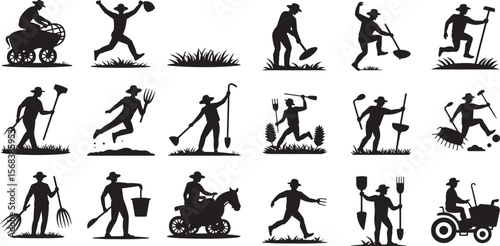 Farmers engaged in various agricultural activities agriculture farming