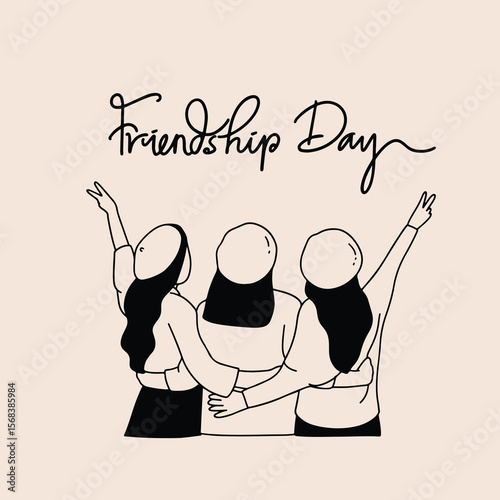 Friendship illustrated social media post, card, and background
