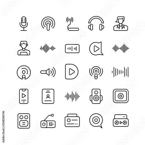 Minimalist Black and White Dog Line Icons Set for Design and Illustration