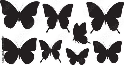 set of butterflies