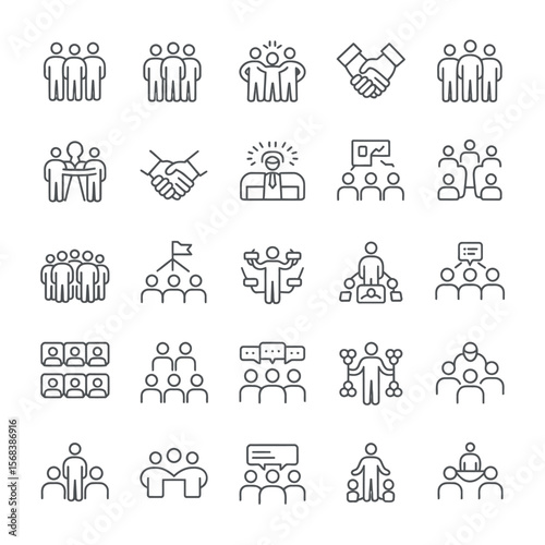 30 Black and White Outline Icons Universal Design Elements