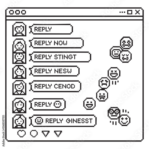 Pixel Art Chat Interface: Retro Messaging App Design