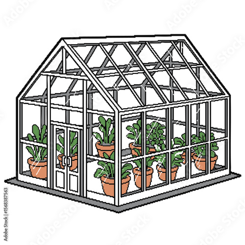 Greenhouse Illustration: Botanical Garden Design