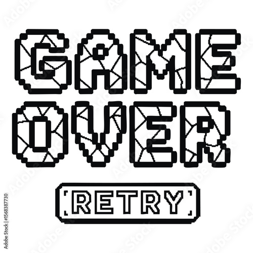 Retro Pixel Art 'Game Over' Graphic: A Nostalgic Digital Design Element